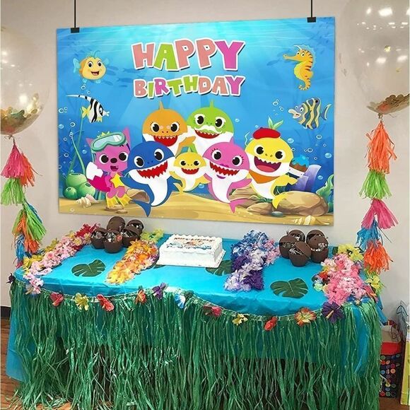 New! Baby Shark Backdrop for Party - Picture 6 of 6